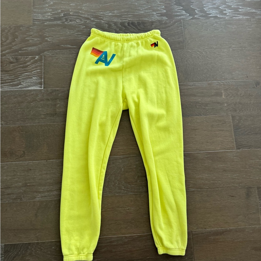 Women’s yellow aviator nation sweatpants